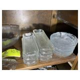 GROUP OF GLASS CORN ON COB DISHES, SALAD BOWLS, ET