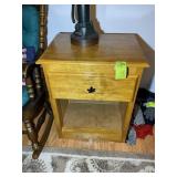 ONE DRAWER WOODEN SIDE TABLE, 24 IN X 18 IN X 30 I