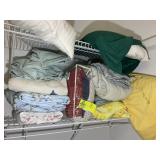 GROUP OF LINENS, BLANKETS, SHEETS