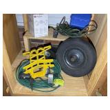 CABINET WITH EXTENSION CORD, FLOOD LIGHTS, TIMER