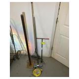 YARD TOOLS, WATER SHUT OFF, RAKE, ETC