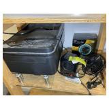 MISC GROUP INCLUDING LED CLOCK FAN, SMALL HEATER,