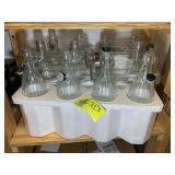 GROUP OF GLASS STOPPER TOP BOTTLES, ETC