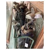 GROUP OF GOLF CLUBS WITH RACK