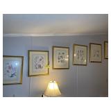 SIX FRAMED AND MATTED HORTICULTURE THEMED PRINTS