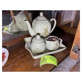 BOTTOM RIGHT SHELF CHINA HUTCH; RABBIT THEMED TEA