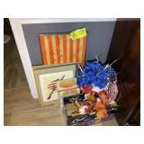 GROUP OF DECORATIVE ITEMS; FLORAL ARRANGEMENTS, WA