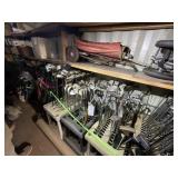 RIGHT SIDE OF CONTAINER, ASSORTED GOLF, CLUBS, CAR