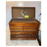 WOODEN BOX WITH FELT LINING 24 x 11 x 18