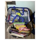 TWO TOTES OF MISC. BOOKS VARIOUS TITLES AN AUTHORS