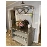COMMERCIAL STAINLESS TOP PREP TABLE WITH POT HANGI