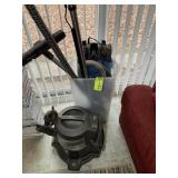 A RAINBOW CANNISTER VAC WITH ATTACHMENTS