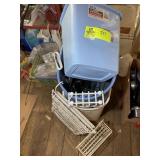 GROUP OF TRASH CANS AND RACKS