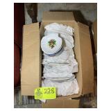 A BOX CONTAINING MISC. PLATES AND DISHES
