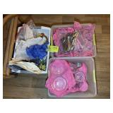 THREE TOTES CONTAINING PUNCH CUPS AND SAUCERS, FLA