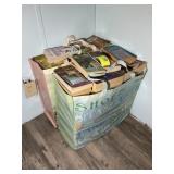 TWO LARGE TOTES OF MISC. SOFTBACK BOOKS, VARIOUS T