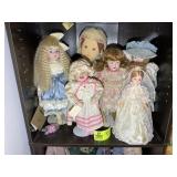2ND TOP SHELF MISC. VINTAGE DOLLS