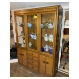 SIX DOOR FOUR DRAWER LIGHTED CHINA CABINET, 58IN X