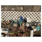 GROUP OF PLANTERS AND PLANT STANDS