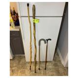 GROUP OF WALKING STICKS AND CANES