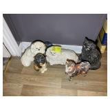 A GROUP OF CAT STATUES AND FIGURINES