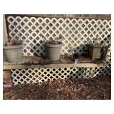 CAST-IRON BELL WITH PLASTIC PLANTERS