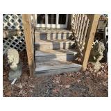 PAIR OF CONCRETE LION STATUES 20 INCHES TALL