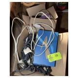 GROUP OF ELECTRICAL CORDS, OUTLETS, LIGHTS