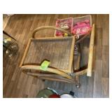 A BAMBOO STYLE ROLLING TEA CART, 30 IN X 18IN X 30