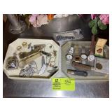 GROUP OF COSTUME JEWELRY, NECKLACES, RINGS, WATCHE