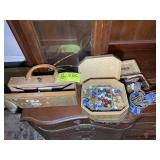 GROUP OF ITEMS, INCLUDING PURSE, BOX WITH MARBLES