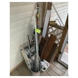 CONTENTS IN CORNER INCLUDING LEVEL, DOG STEPS, ETC