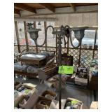 VINTAGE METAL FLOOR LAMP FRAME, APPROX 63 IN TALL,