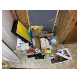 LARGE GROUP OF OFFICE SUPPLIES, TAPE, SCISSORS, BI