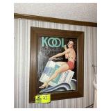 FRAMED KOOL CIGARETTES ADVERTISEMENT PIECE 15.5IN