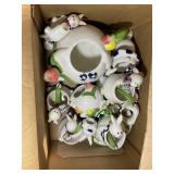 GROUP OF ASSORTED TEA POTS, ETC, BUTTERFLIES, FLOW