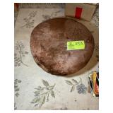 BROWN MUSHROOM SHAPED UPHOLSTERED STOOL
