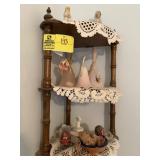 GROUP OF DECORATIVE BELLS, ONE FENTON WITH WALL SH