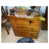 THREE DRAWER WOODEN CABINET APPROXIMATELY 26 IN X
