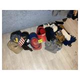 TOTE WITH MISCELLANEOUS HATS BALL CAPS BEANIES GLO