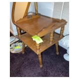 WOODEN SIDE TABLE 19IN X 19IN X 24IN