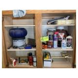 CONTENTS OF CABINET INCLUDING BRASS TUMBLER TUMBLI