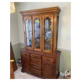 TWO PIECE LIGHTED CHINA CABINET APPROXIMATELY 49 I