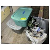 THREE TOTES OF MISCELLANEOUS CHRISTMAS DECOR SNOWF