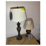 TWO TABLE LAMPS 19 INCHES AND 28 INCHES TALL