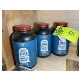 THREE CONTAINERS OF IMR 4064 SMOKELESS POWDER TWO