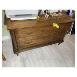 TWO DRAWER WOODEN CHEST 41 IN X 19 IN X 26 IN APPR