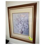 FRAMED AND MATTED DECORATIVE PRINT FLORAL THEMED 3