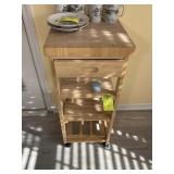 ROLLING BUTCHER BLOCK TABLE 15 IN BY 15 IN BY 34 I