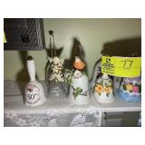 GROUP OF DECORATIVE BELLS BUNNY THEMED BIRD-THEMED